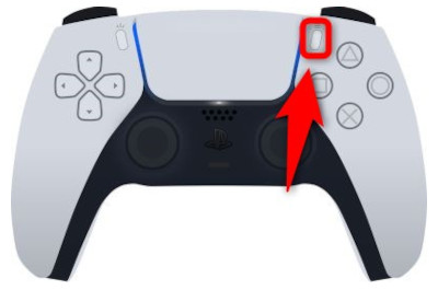 PS5コントローラーのオプションボタンを押す