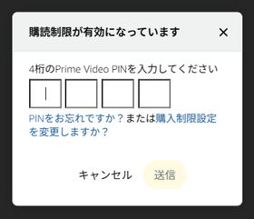 購入制限などをしている場合はPINの入力を求められる