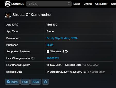 貼り付けたURLに該当するゲームの詳細情報が表示される